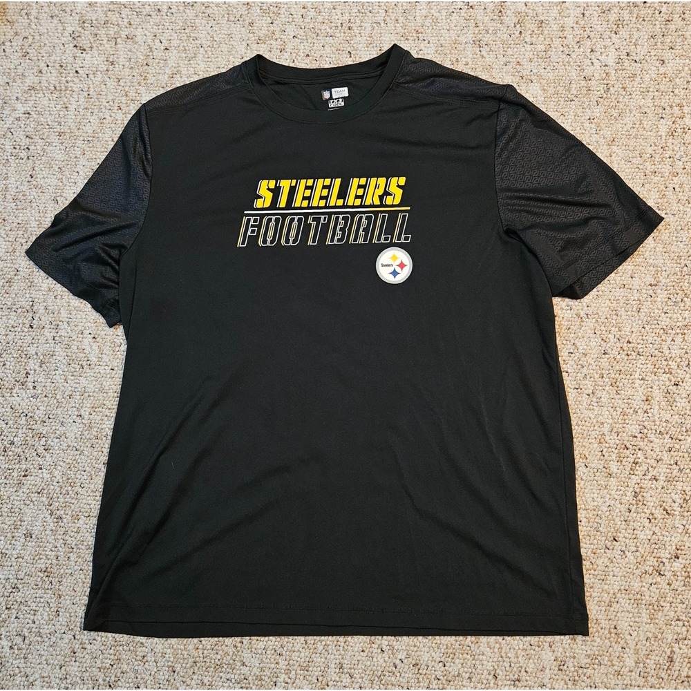 Team Apparel NFL Pittsburgh Steelers Football TShirt TX3 COOL Black 2XL - Picture 2 of 8